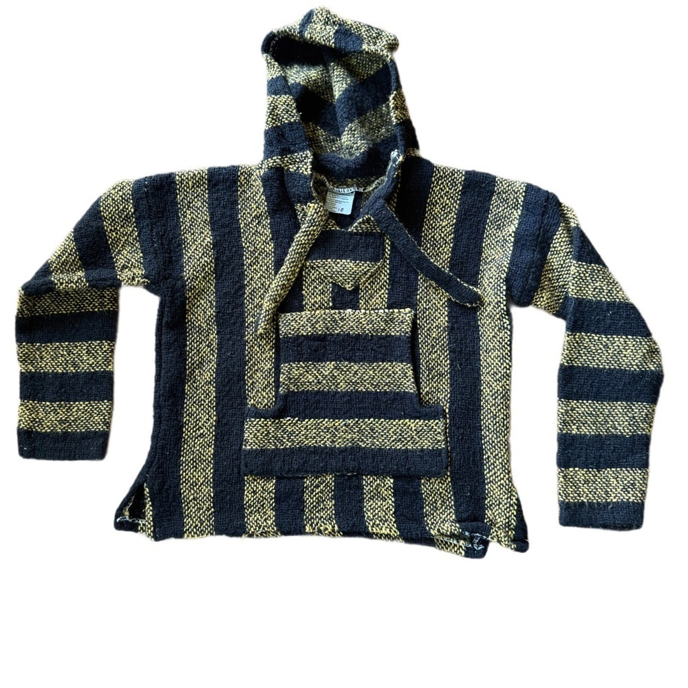 Kids knitted long sleeve Striped Hooded Sweater